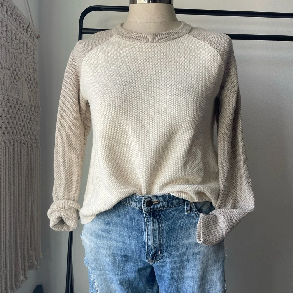 Madewell province cream cross back knit sweater - Picture 4 of 6